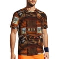 thumbnail image 1 of Wukai Log Cabin Inside Print Men's Short-Sleeved Mesh T-Shirt,Quick-Dry Short Sleeve Workout T-Shirt-X-Small, 1 of 8