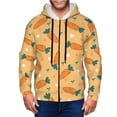 thumbnail image 1 of Wukai Love Carrot Print Men's Zip-Up Hoodie,Fleece Full-Zip Hoodie for Men, Hooded Sweatshirt-Large, 1 of 5