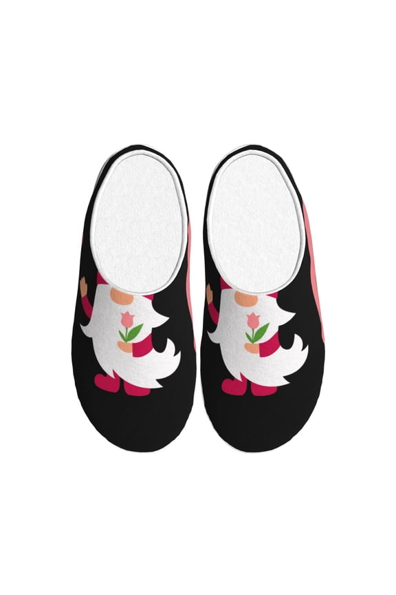 Love You Mom Print Women's Indoor Bedroom Slipper Slip On Shoes, Unisex House Shoes with Anti-Skid Sole for Men, Gift for Women Men-35/36