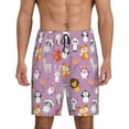 thumbnail image 1 of Wukai Lovely Animals Men’s Short Pajama Pants With Pockets Soft Sleep Pj Shorts for Men-, 1 of 6