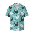 thumbnail image 1 of Wukai Lovely Roosters Men's Casual Short-Sleeve Button Down Shirt - Lightweight Summer Dress Shirt for Daily Wear-4X-Large, 1 of 1
