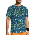 thumbnail image 1 of Wukai Machinery Road Construction Print Men's Short-Sleeved Mesh T-Shirt,Quick-Dry Short Sleeve Workout T-Shirt-Large, 1 of 8