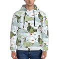 thumbnail image 1 of Wukai Mallard Ducks Wild Birds Print Men Hoodies Fleece Sweatshirts Long Sleeve Sweaters Pullover Fall Outfits Winter Clothes-3X-Large, 1 of 7