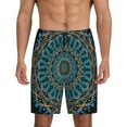 thumbnail image 1 of Wukai Mandala Men’s Short Pajama Pants With Pockets Soft Sleep Pj Shorts for Men-Medium, 1 of 6