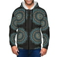 thumbnail image 1 of Wukai Mandala Print Men's Zip-Up Hoodie,Fleece Full-Zip Hoodie for Men, Hooded Sweatshirt-Small, 1 of 5