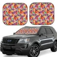 thumbnail image 1 of Wukai Maple Leaves Print Windshield Sun Shade, Car Front Window Shades Sunshade Cover Sun Visor Shield Block Automotive Interior Protector Blocks UV Rays-Large, 1 of 6