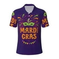 thumbnail image 1 of Wukai Mardi Gras2 Men’s Polo Shirts,Quick-Dry Athletic Shirt,Classic Fit Shirts-Medium, 1 of 8
