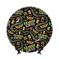 thumbnail image 1 of Wukai Mardi Gras3 Print Decorative Plate for Display,Bone China Decorative Plate, Ceramic Dinner Plate with Stand, Vertical Ceramic Plate-7in, 1 of 6