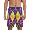 thumbnail image 1 of Wukai Mardi Gras4 Men’s Short Pajama Pants With Pockets Soft Sleep Pj Shorts for Men-XX-Large, 1 of 6