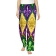 thumbnail image 1 of Wukai Mardi Gras4 Women Pajama Pants Comfy Stretch Drawstring Palazzo Wide Leg Lounge Pant Comfy Sleepwear Yoga Pants-XX-Large, 1 of 6