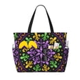 thumbnail image 1 of Wukai Mardi Gras5 Print Zipper Bag,large Beach Tote Bag,Waterproof Sandproof Bag,Grocery and Picnic Tote Travel Bag, 1 of 5