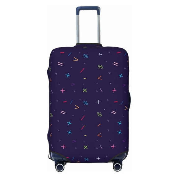 Wukai Mathematical Symbols Elastic Luggage Cover: Personalized Protection for Your Suitcase - Fits 19~29-inch, Washable & Durable Travel Companion-Medium