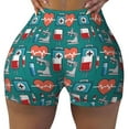 thumbnail image 1 of Wukai Medical Elements Print Pack Biker Shorts for Women Yoga Workout Gym Running Scrunch Active Shorts-Small, 1 of 8
