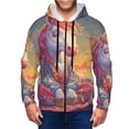 thumbnail image 1 of Wukai Meditating Cute Horse Print Men's Zip-Up Hoodie,Fleece Full-Zip Hoodie for Men, Hooded Sweatshirt-XX-Large, 1 of 5