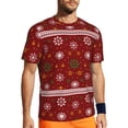 thumbnail image 1 of Wukai Merry Christmas Print Men's Short-Sleeved Mesh T-Shirt,Quick-Dry Short Sleeve Workout T-Shirt-Medium, 1 of 8