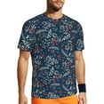 thumbnail image 1 of Wukai Merry Christmas Winter Leaves Snowflakes Print Men's Short-Sleeved Mesh T-Shirt,Quick-Dry Short Sleeve Workout T-Shirt-Medium, 1 of 8