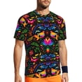 thumbnail image 1 of Wukai Mexican Flower Traditional1 Print Men's Short-Sleeved Mesh T-Shirt,Quick-Dry Short Sleeve Workout T-Shirt-XX-Large, 1 of 8