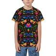 thumbnail image 1 of Wukai Mexican Flower Traditional1 Youth Unisex Short Sleeve T-Shirt for Boys, Girls, Teens, and Kids-Small, 1 of 7
