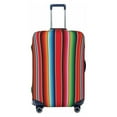 thumbnail image 1 of Wukai Mexican Serape Blanket Stripes Elastic Luggage Cover: Personalized Protection for Your Suitcase - Fits 19~29-inch, Washable & Durable Travel Companion-Small, 1 of 8