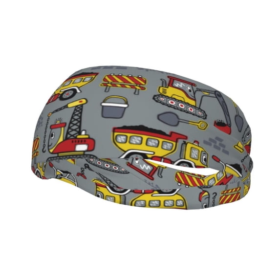 Wukai Modern Excavator Sports sweatband,Men & Women Sweatband Headband for Running, Cross Training, Racquetball, Working Out