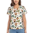 thumbnail image 1 of Wukai Monkeys Swinging from Palms Classic V-Neck T-Shirt for Women: Comfortable, Stylish, and Versatile Wardrobe Essential-X-Large, 1 of 1