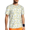 thumbnail image 1 of Wukai Moon And Rabbit Print Men's Short-Sleeved Mesh T-Shirt,Quick-Dry Short Sleeve Workout T-Shirt-Large, 1 of 8