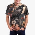thumbnail image 1 of Wukai Moonlit Crow Blossoms Men’s Polo Shirts Sleeve,Camisas Polo Para Hombre,True Classic Tees Men-Large, 1 of 6