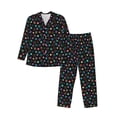 thumbnail image 1 of Wukai Multi-Colored Stars Men's Long Sleeve Pajama Set,Long Sleeve Mens Sleepwear with Pockets & Front Fly-X-Large, 1 of 7