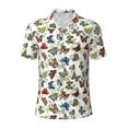 thumbnail image 1 of Wukai Multicolored Butterflies Men’s Polo Shirts,Quick-Dry Athletic Shirt,Classic Fit Shirts-XX-Large, 1 of 8