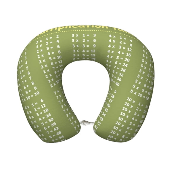 Wukai Multiplication Table1 Print Travel Pillow,Memory Foam U Shaped Neck Pillow,Super Lightweight Portable Headrest Great for Airplane Chair, Car,Home,Office