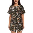 thumbnail image 1 of Wukai Mushroom Garnish Women's Pajama Set,Short-Sleeve Top and Shorts with Elastic Waistband and Pockets for Loungewear, Yoga, and Casual Wear-Small, 1 of 8