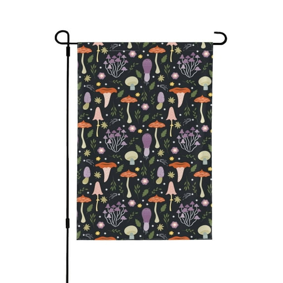 Wukai Mushrooms Garden Flags Double Sided Welcome Garden Yard House Flags Outside Outdoor House (Only Flag)