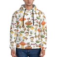 thumbnail image 1 of Wukai Mushrooms Print Men Hoodies Fleece Sweatshirts Long Sleeve Sweaters Pullover Fall Outfits Winter Clothes-Small, 1 of 7