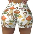 thumbnail image 1 of Wukai Mushrooms Print Pack Biker Shorts for Women Yoga Workout Gym Running Scrunch Active Shorts-Small, 1 of 8