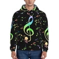 thumbnail image 1 of Wukai Music Notes Print Men Hoodies Fleece Sweatshirts Long Sleeve Sweaters Pullover Fall Outfits Winter Clothes-3X-Large, 1 of 7