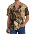 thumbnail image 1 of Wukai Musical Horse Vintage Collage Men's Casual Short-Sleeve Button Down Shirt,Cuban Shirts for Men,Mens Short Sleeve Dress Shirts-4X-Large, 1 of 5