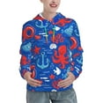 thumbnail image 1 of Wukai Nautical Animals Print Womens Hoodies Fleece Sweatshirts Long Sleeve Sweaters Pullover Fall Outfits Winter Clothes-XX-Large, 1 of 7