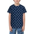 thumbnail image 1 of Wukai Nautical Themed Simple Anchors Youth Unisex Short Sleeve T-Shirt for Boys, Girls, Teens, and Kids-X-Small, 1 of 7