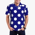 thumbnail image 1 of Wukai Navy And White Polka Dot Men’s Polo Shirts Sleeve,Camisas Polo Para Hombre,True Classic Tees Men-4X-Large, 1 of 6