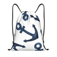 thumbnail image 1 of Wukai Navy Blue Anchor Drawstring Backpack Bag Sport Gym Sackpack Large Size String Backpack Cinch for Women Men-Small, 1 of 6