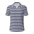 thumbnail image 1 of Wukai Navy Blue And White Stripes Men’s Polo Shirts,Quick-Dry Athletic Shirt,Classic Fit Shirts-3X-Large, 1 of 8