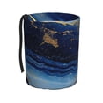 thumbnail image 1 of Wukai Navy Blue Marble Print Car Trash Can - Easy to Clean Hanging Garbage Bin - Removable Liner - Leak-Car Garbage Can - Waterproof Trash Can for Car and SUV, 1 of 7