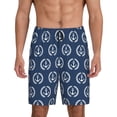 thumbnail image 1 of Wukai Navy Nautical Men’s Short Pajama Pants With Pockets Soft Sleep Pj Shorts for Men-XX-Large, 1 of 1