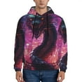 thumbnail image 1 of Wukai Neon Futuristic Dragon Print Men Hoodies Fleece Sweatshirts Long Sleeve Sweaters Pullover Fall Outfits Winter Clothes-XX-Large, 1 of 7