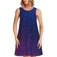 thumbnail image 1 of Wukai Neon Glitter Print Women's Sleeveless Dress, Loose Fit Casual Dress for Women, Comfortable Sleeveless Summer Dress, 1 of 7