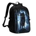 thumbnail image 1 of Wukai Night Scene of Wolves Travel Laptop Backpack: Business Water-Resistant Bag with USB Charging Port, Ideal College Backpack for Men & Women, 1 of 6