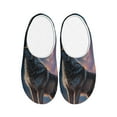 thumbnail image 1 of Wukai Night Sky Wolf Print Women's Indoor Bedroom Slipper Slip On Shoes, Unisex House Shoes with Anti-Skid Sole for Men, Gift for Women Men-35/36, 1 of 7