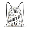 thumbnail image 1 of Wukai Not All Those Who Wander Are Lost 3 Drawstring Backpack Bag Sport Gym Sackpack Large Size String Backpack Cinch for Women Men-Small, 1 of 6