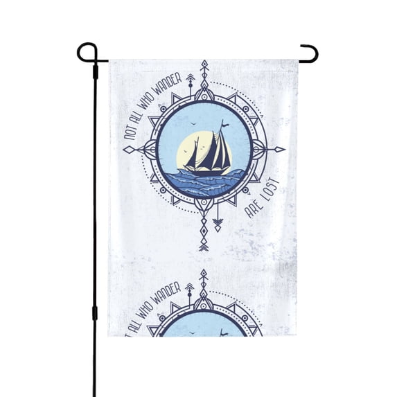Wukai Not All Who Wander Are Lost2 Garden Flags Double Sided Welcome Garden Yard House Flags Outside Outdoor House (Only Flag)