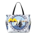 thumbnail image 1 of Wukai Not All Who Wander Are Lost2 Print Zipper Bag,large Beach Tote Bag,Waterproof Sandproof Bag,Grocery and Picnic Tote Travel Bag, 1 of 5